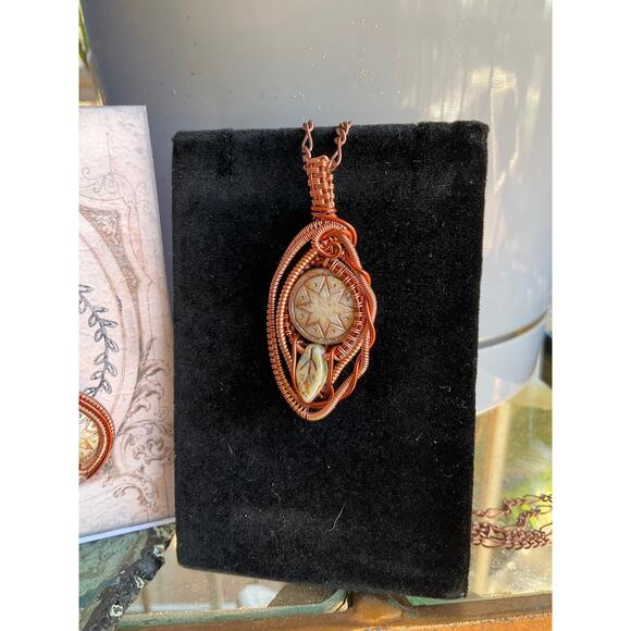 Wire Wrap Jewelry Set, Czech Glass, WireWeavedUniques - Picture 5 of 10